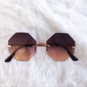 Alaiya Purple Octogonal Ombre Sunglasses